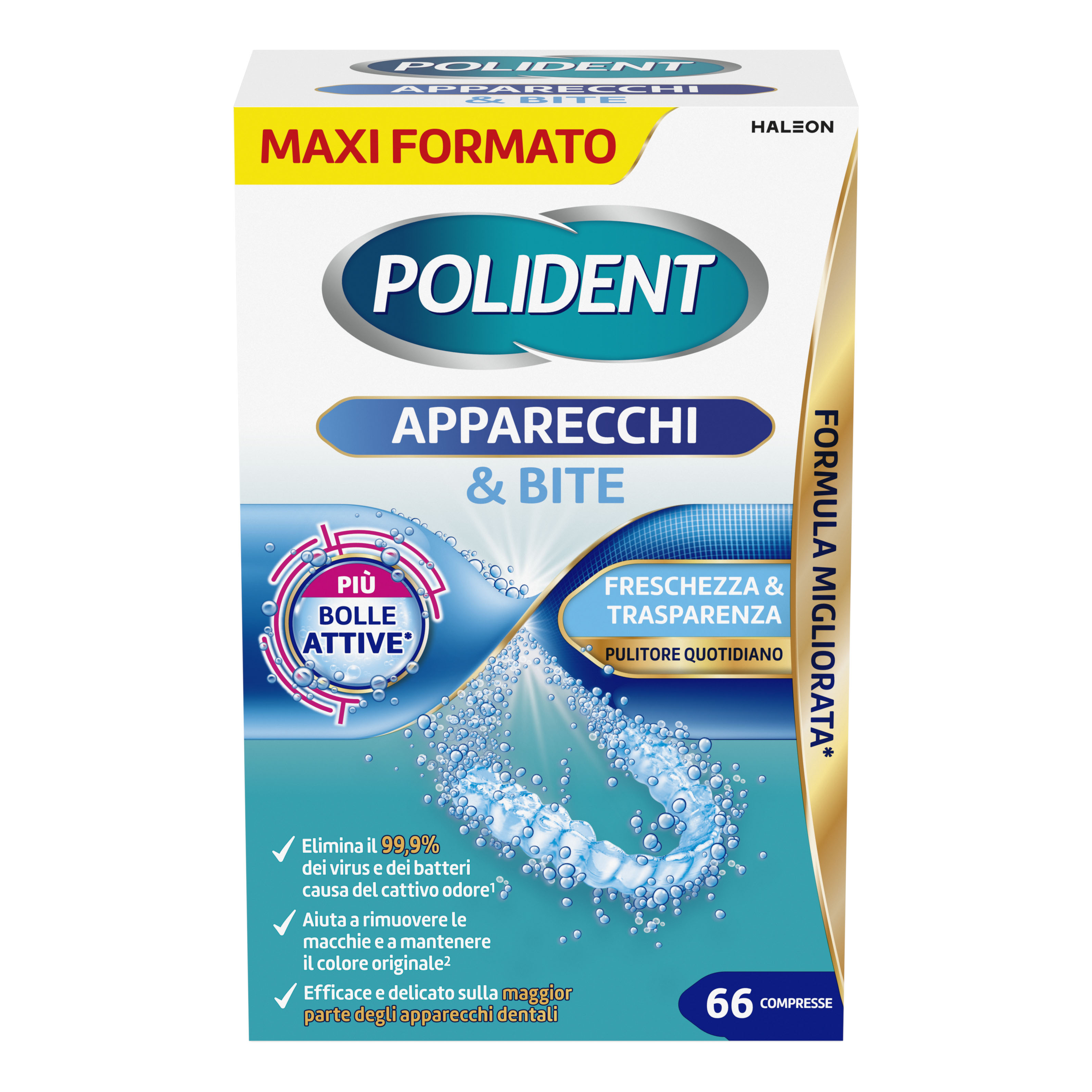Polident - Haleon Apparecchi & Bite Pulitore Quotidiano 66 Compresse - Immagine 6